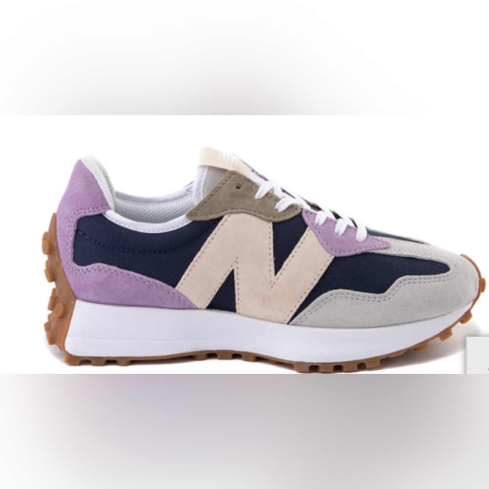 Womens New Balance 327 Athletic Shoe - Gray / Navy / Lavender